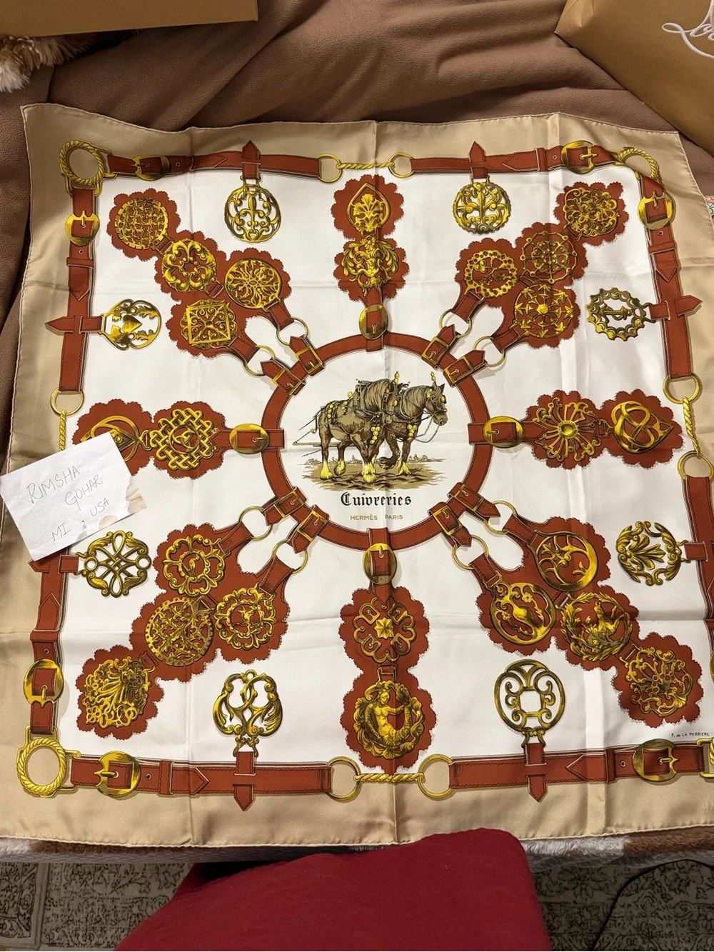 Hermes silk scarf